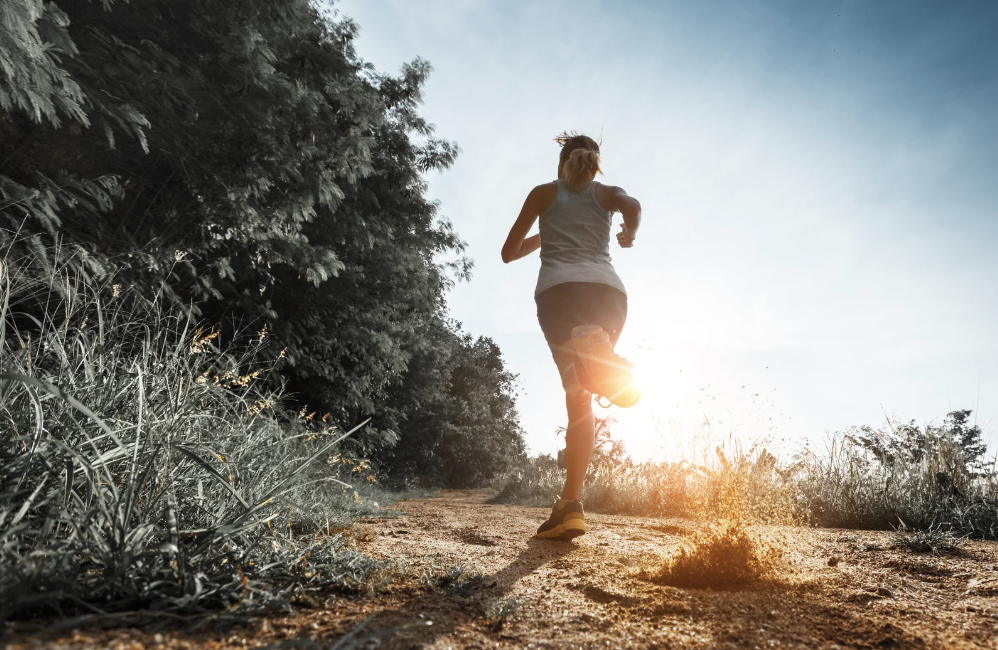 Woman running toward more confidence